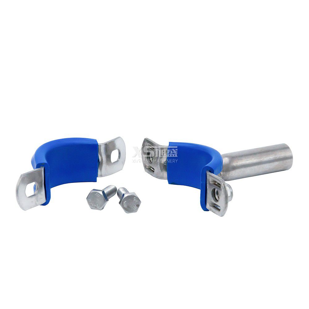 1-1/2“不鏽鋼管配件帶矽藍色套管的管支架TH6